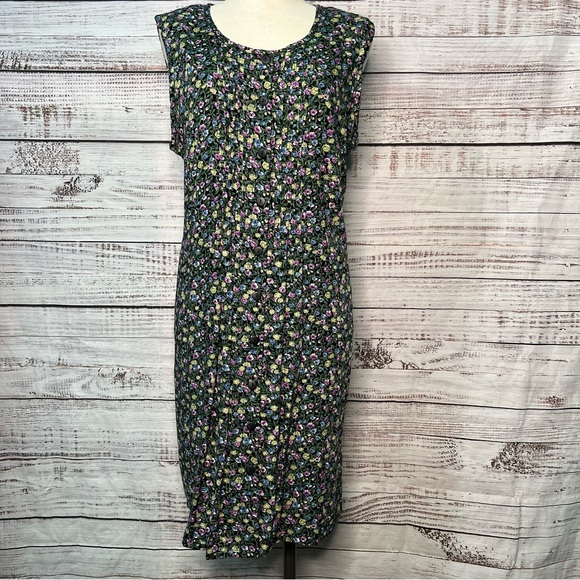 Fashion Bug Dresses & Skirts - Vintage 90s Fashion Bug 14/16 1X Rayon Floral Dress Sleeveless‎ Button Down Y2K